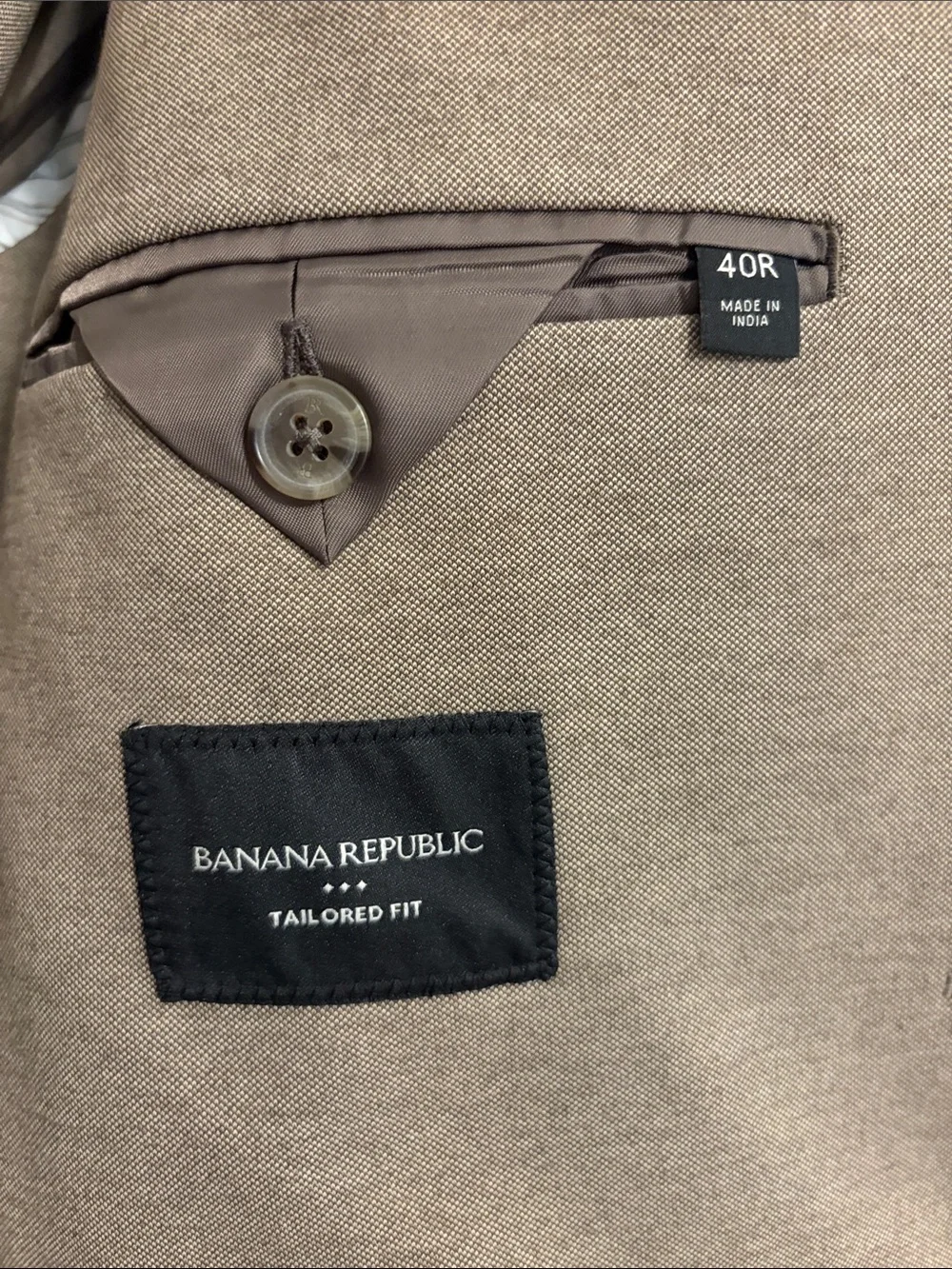 Banana Republic Men's Light Tan Blazer - Single-Breasted Sport Coat